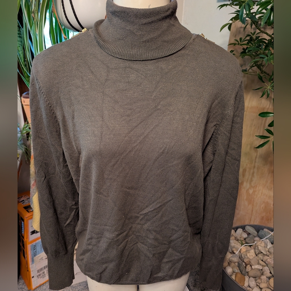 Excellent Joseph Abboud Zip Shoulders Turtleneck Rayon Nylon Blend Sz Xl